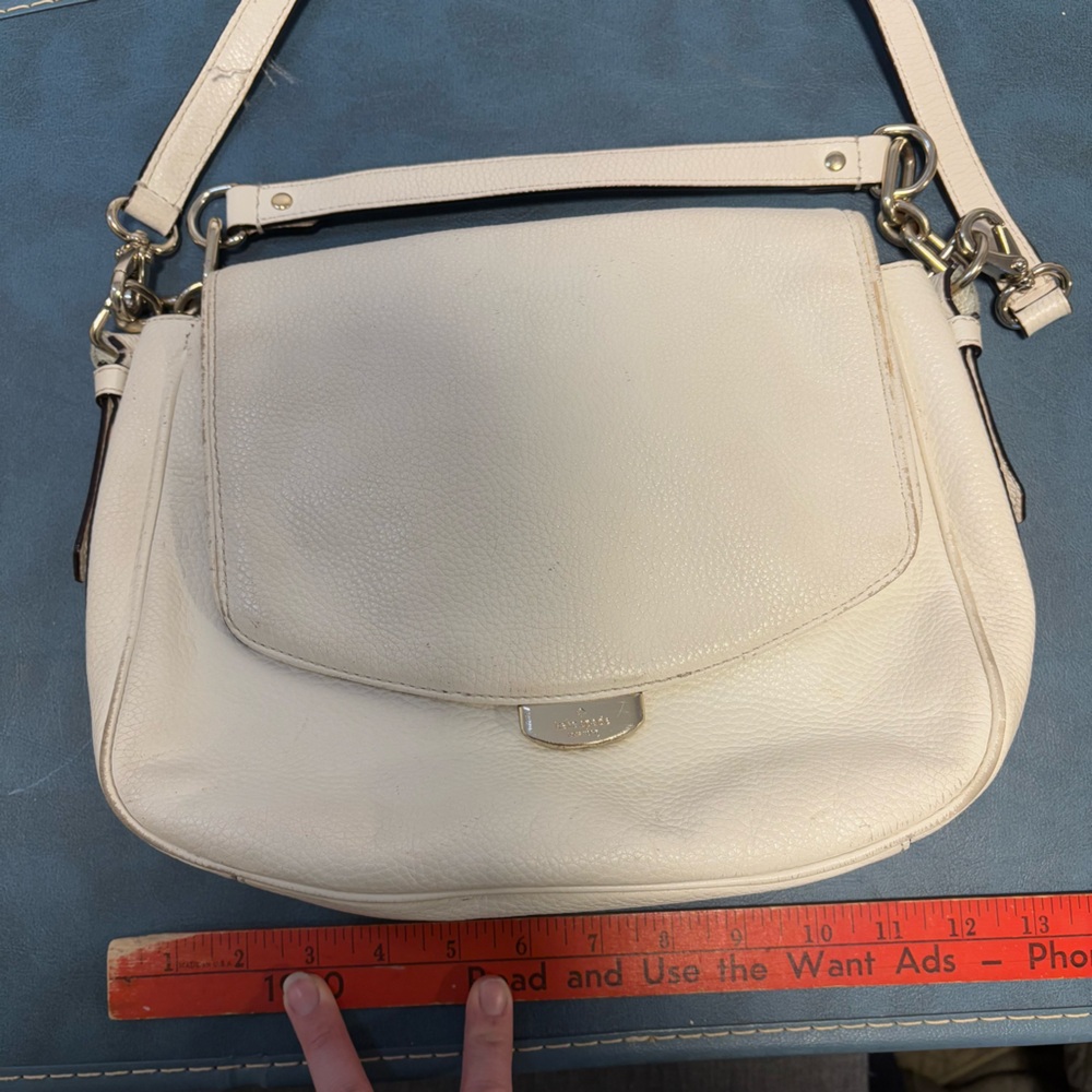 Kate Spade MULBERRY STREET ALECIA SHOULDER BAG White Pebbled Leather - Picture 9 of 9